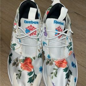Reebok White Sneakers with Floral Accents